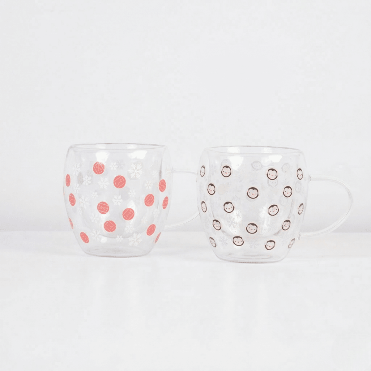 Set-2 Elegant Christmas Glass Mug - Memories Insite